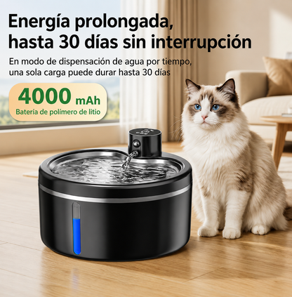 Fuente de Agua para Gatos Inalámbrica
