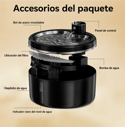 Fuente de Agua para Gatos Inalámbrica