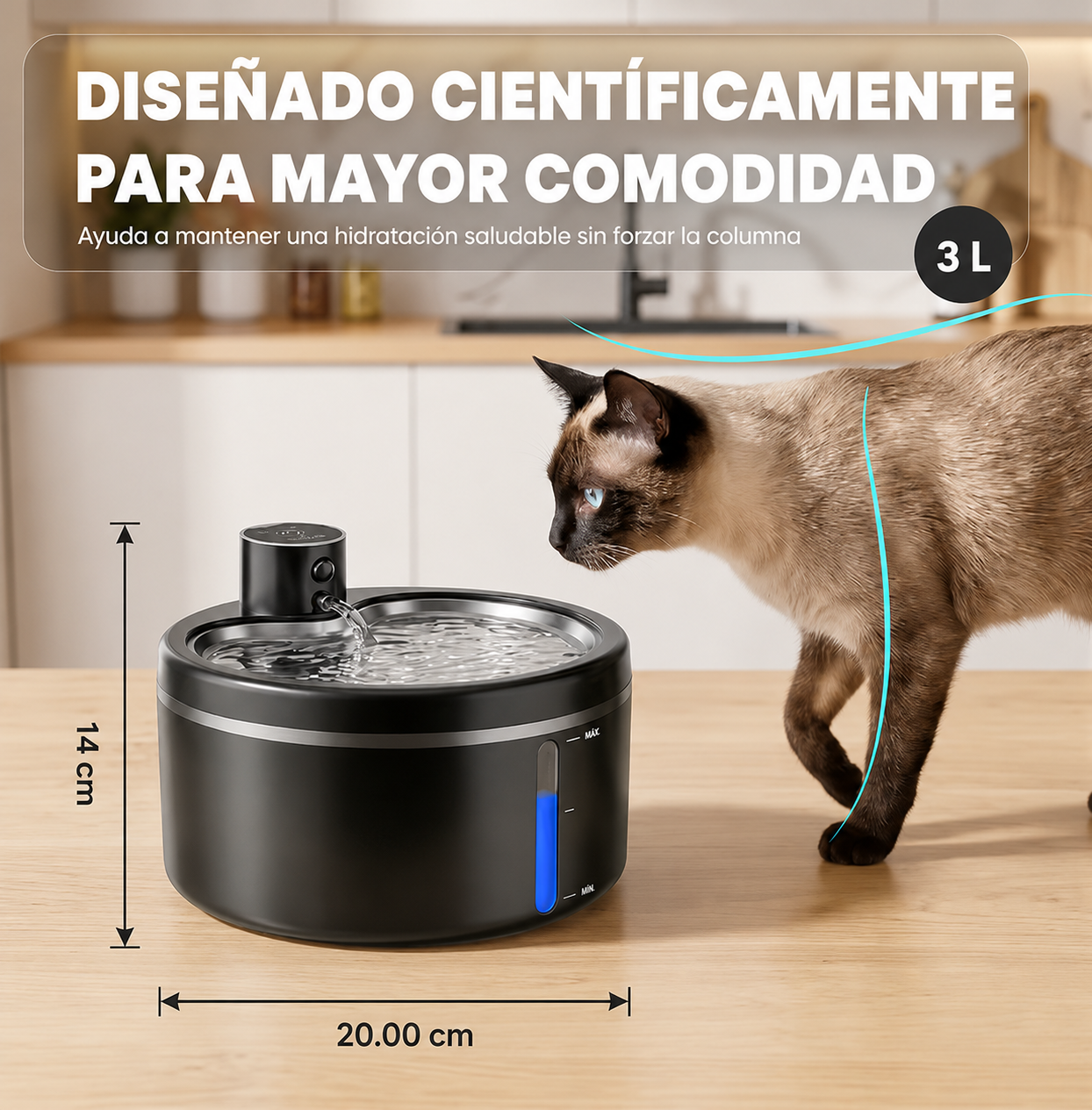 Fuente de Agua para Gatos Inalámbrica